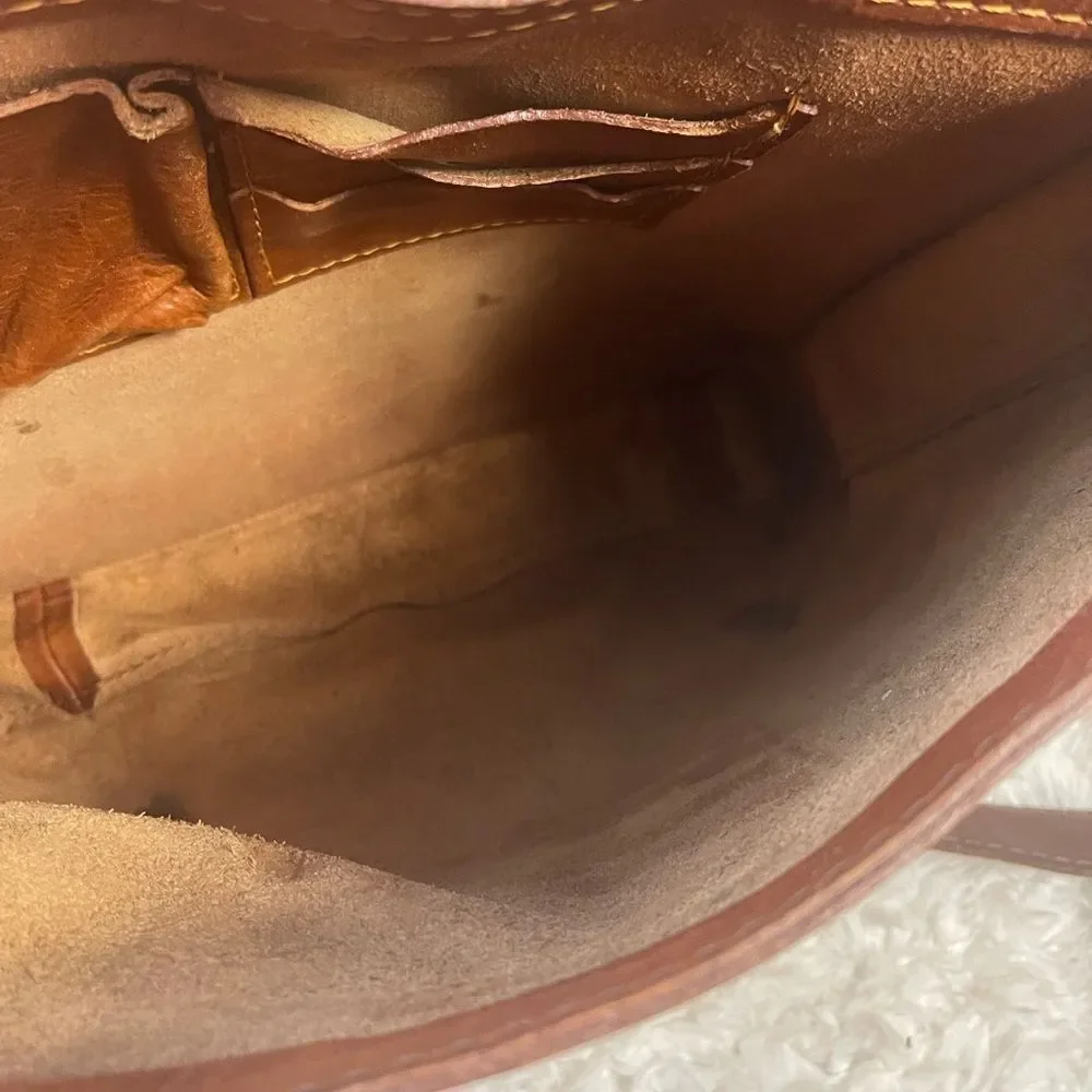 Vera pelle made in Italy leather faded brown messenger Bag with rustic hardware